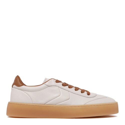 Voile Blanche White Leather Platform Sneakers.