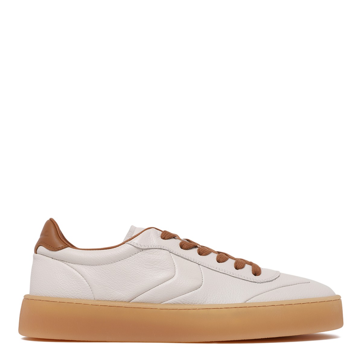 Voile Blanche White Leather Platform Sneakers.