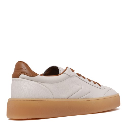 Voile Blanche White Leather Platform Sneakers.
