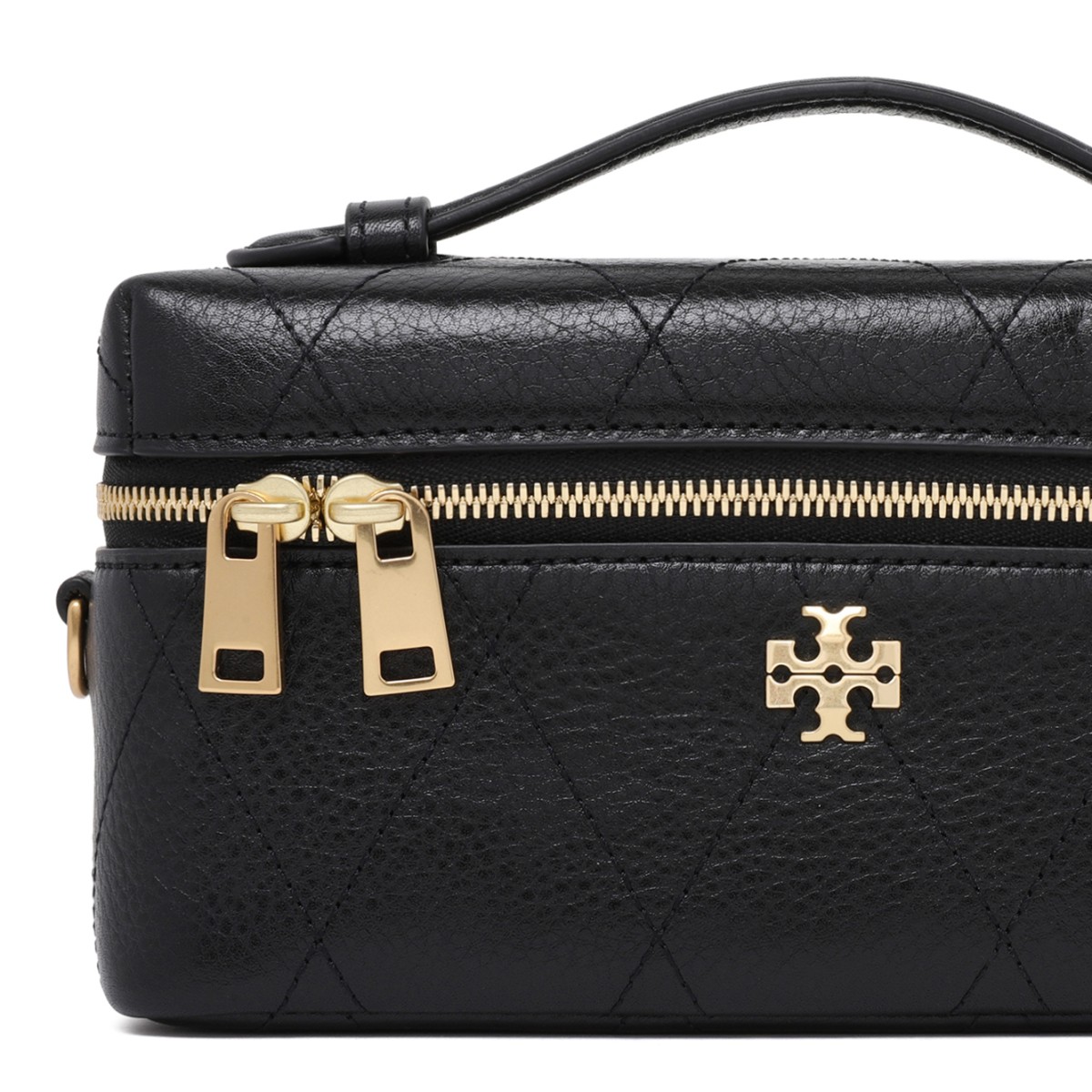 Tory Burch Black Leather Vanity Bag.