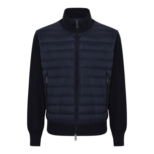 Paul & Shark Navy Hybrid Zip-Up Cardigan.