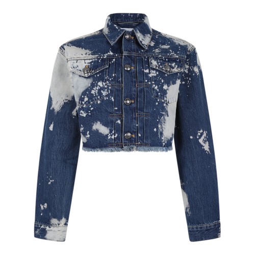 Vivienne Westwood Cropped Bleached Denim Jacket.