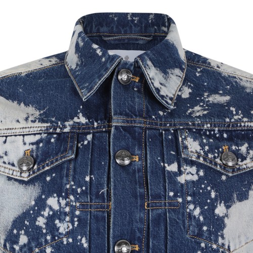 Vivienne Westwood Cropped Bleached Denim Jacket.