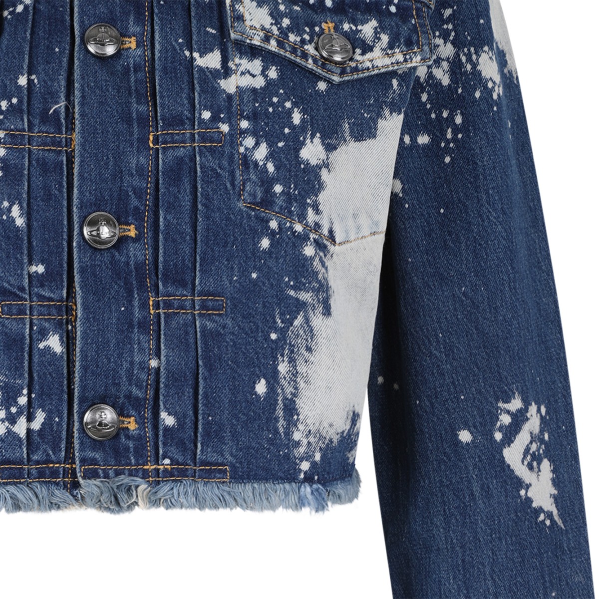 Vivienne Westwood Cropped Bleached Denim Jacket.