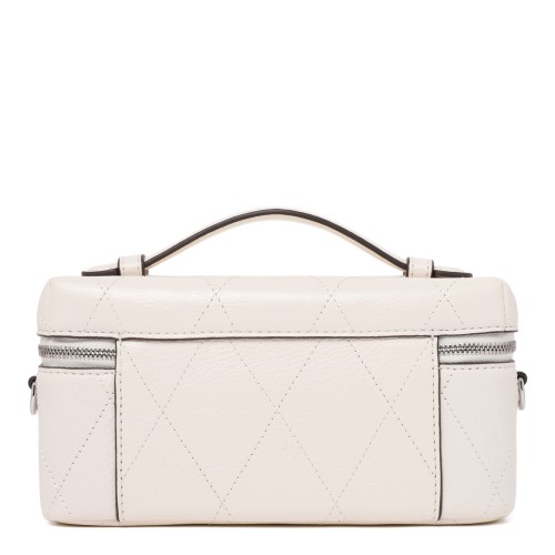 Tory Burch Beige Leather Vanity Bag.