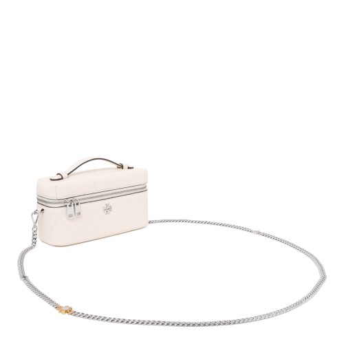 Tory Burch Beige Leather Vanity Bag.