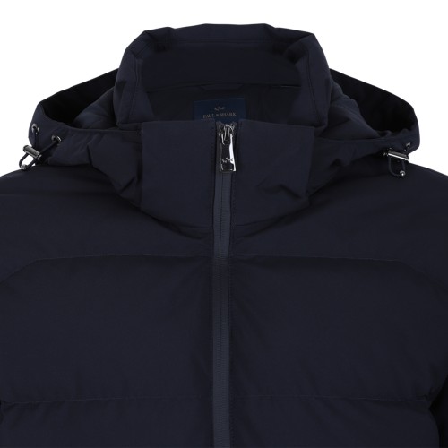 Paul & Shark Navy Hooded Technical Jacket.