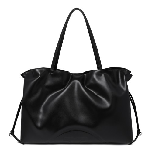 Tory Burch Black Leather Tote Bag.