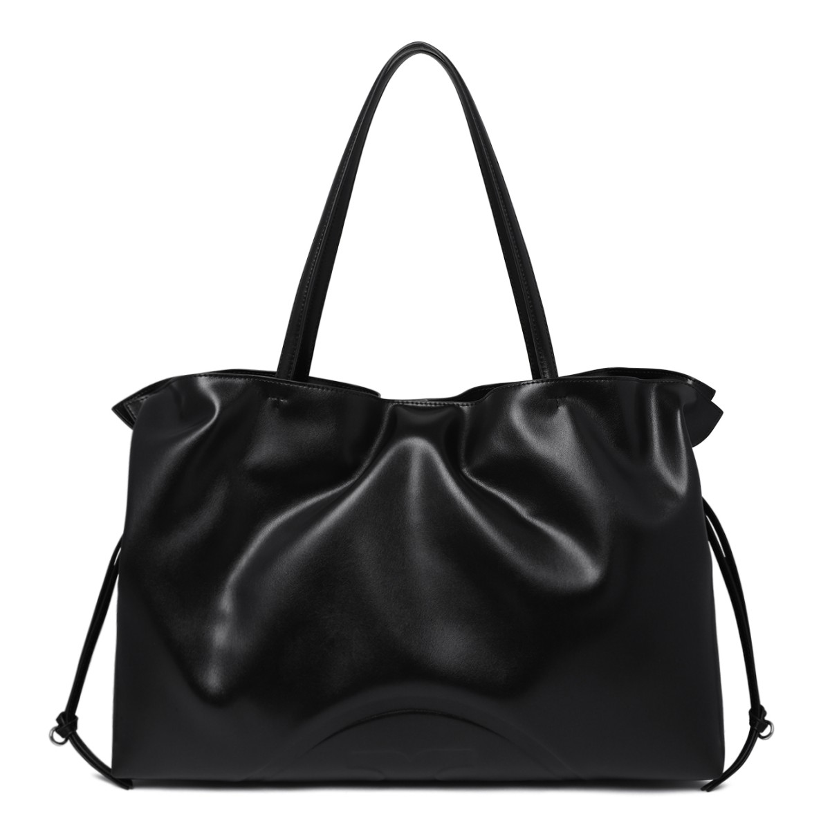 Tory Burch Black Leather Tote Bag.