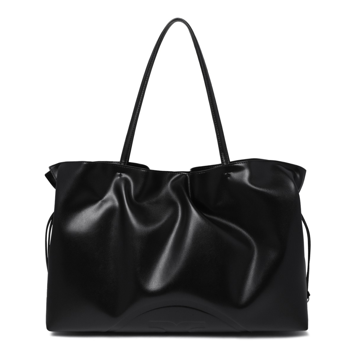 Tory Burch Black Leather Tote Bag.