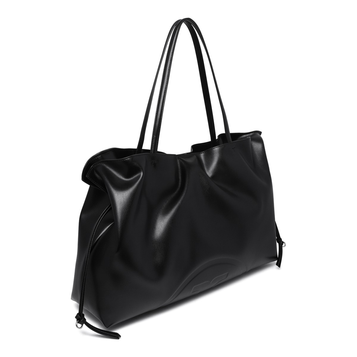 Tory Burch Black Leather Tote Bag.