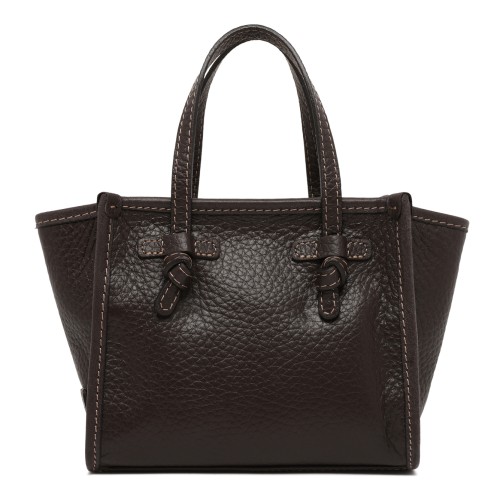 Marcella Dark Brown Textured Leather Tote Bag.