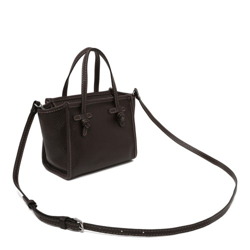 Marcella Dark Brown Textured Leather Tote Bag.
