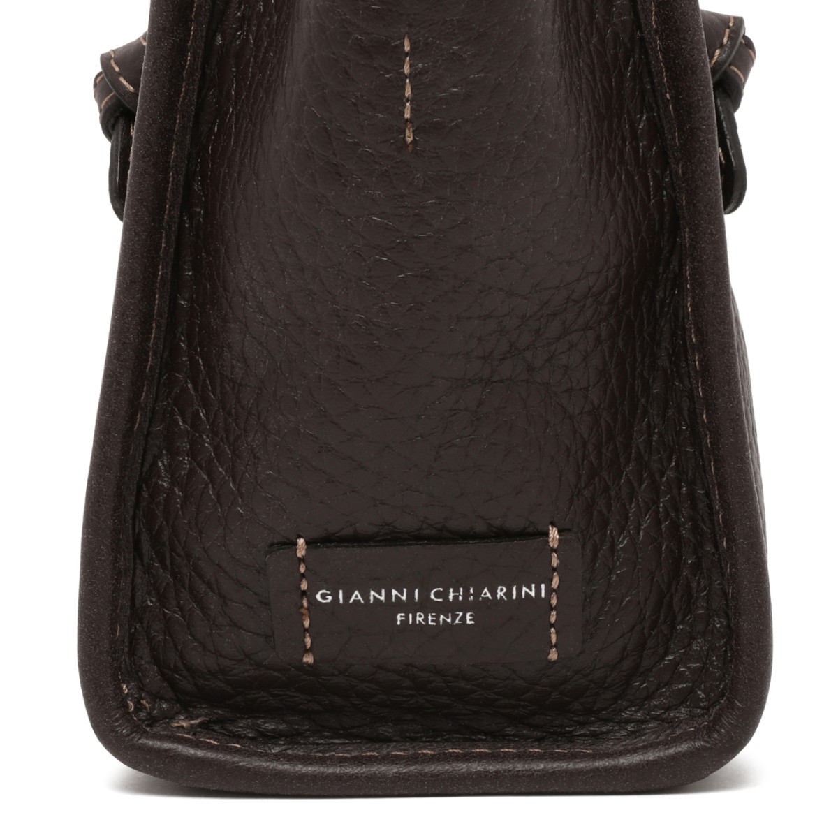 Marcella Dark Brown Textured Leather Tote Bag.