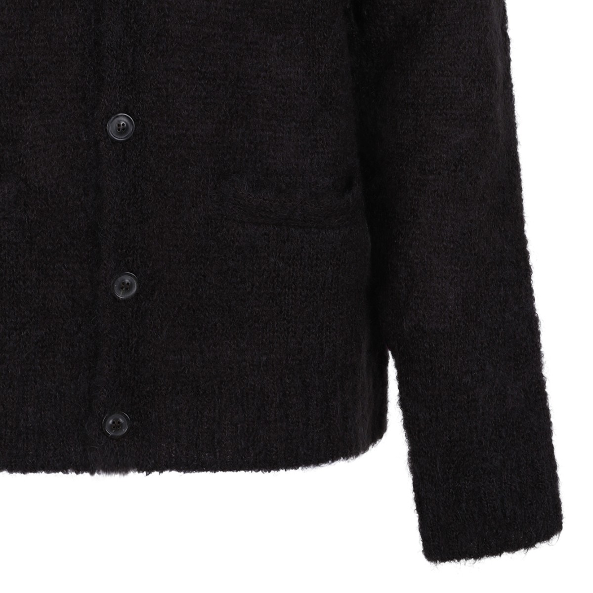 Maison Margiela Black Textured Knit Cardigan.