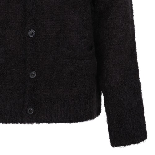 Maison Margiela Black Textured Knit Cardigan.