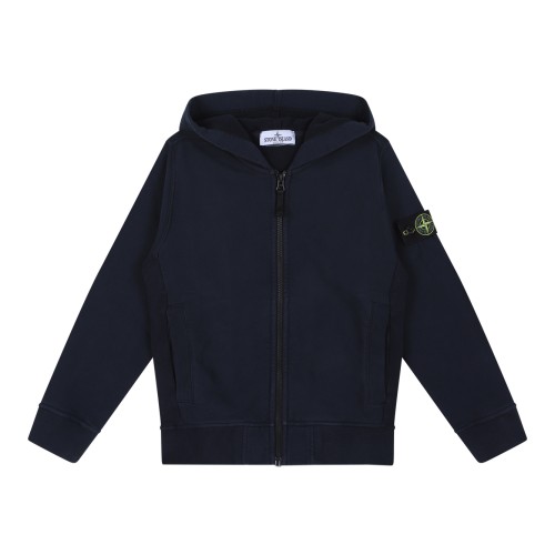 Stone Island Kids Navy Zip-Up Hoodie.