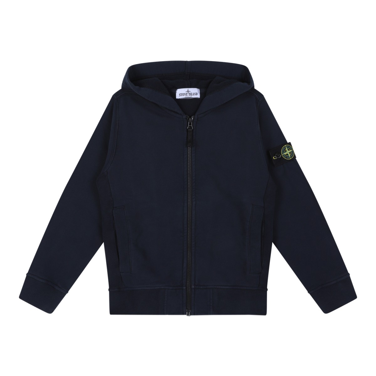Stone Island Kids Navy Zip-Up Hoodie.