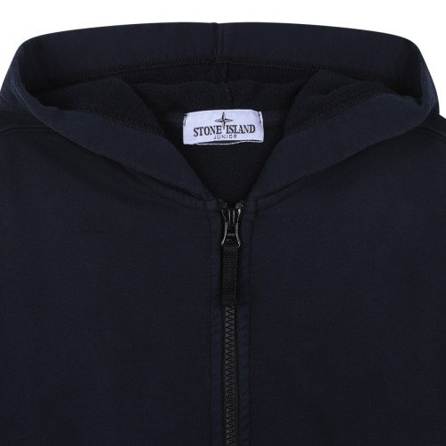 Stone Island Kids Navy Zip-Up Hoodie.