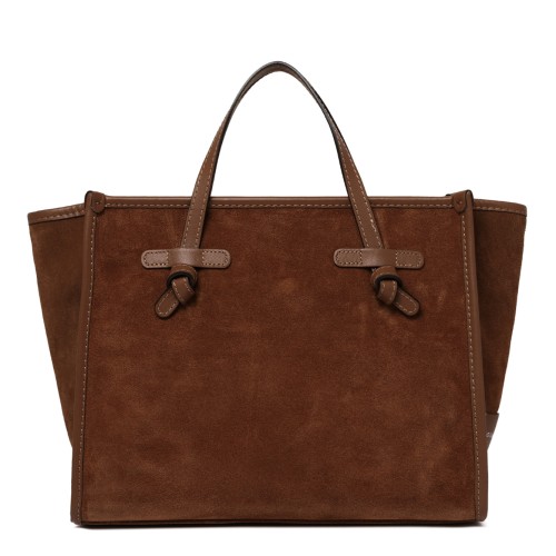 Marcella Cognac Suede Leather Tote Bag. 2