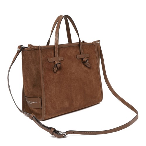 Marcella Cognac Suede Leather Tote Bag.