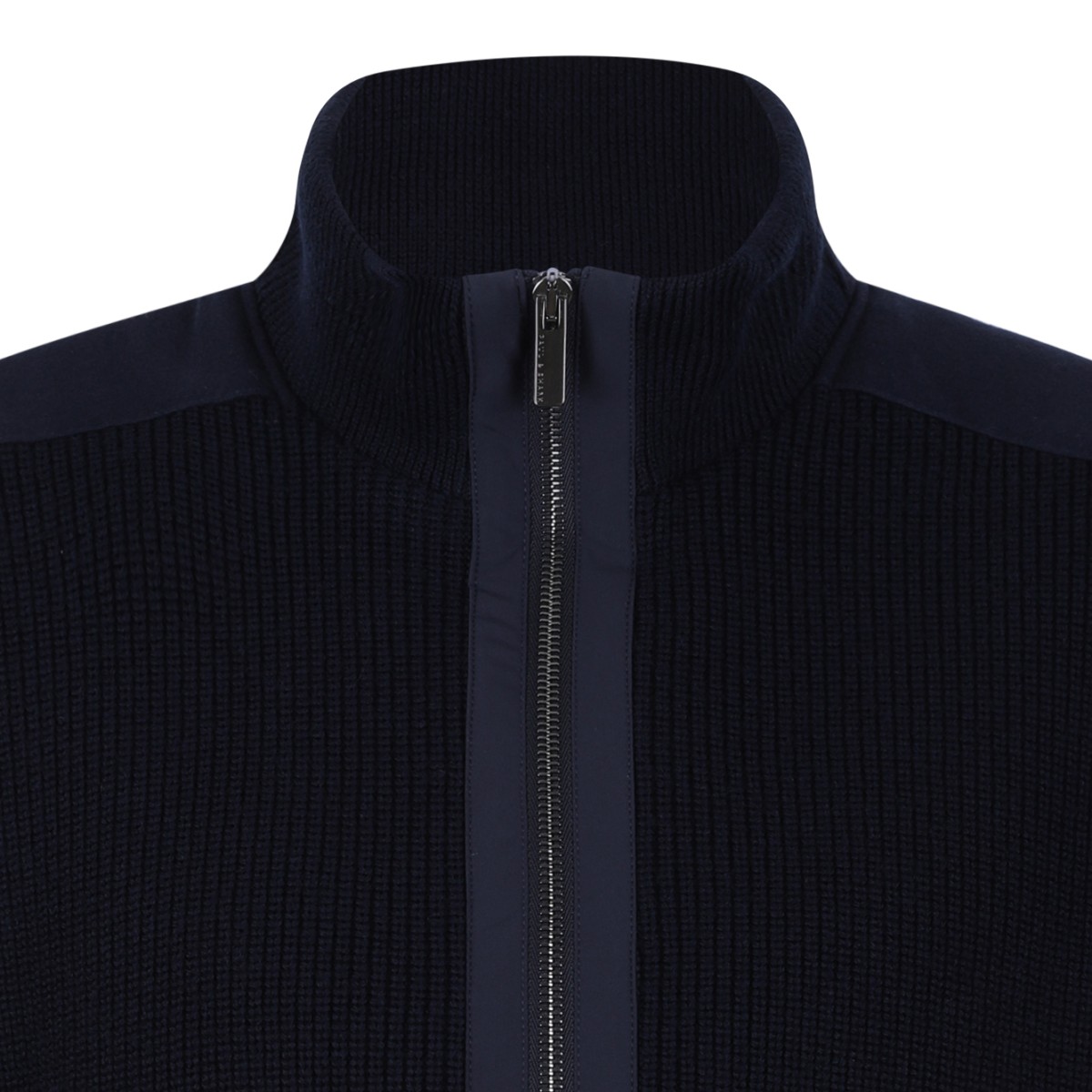 Paul & Shark Navy Zip-Up Wool Cardigan.