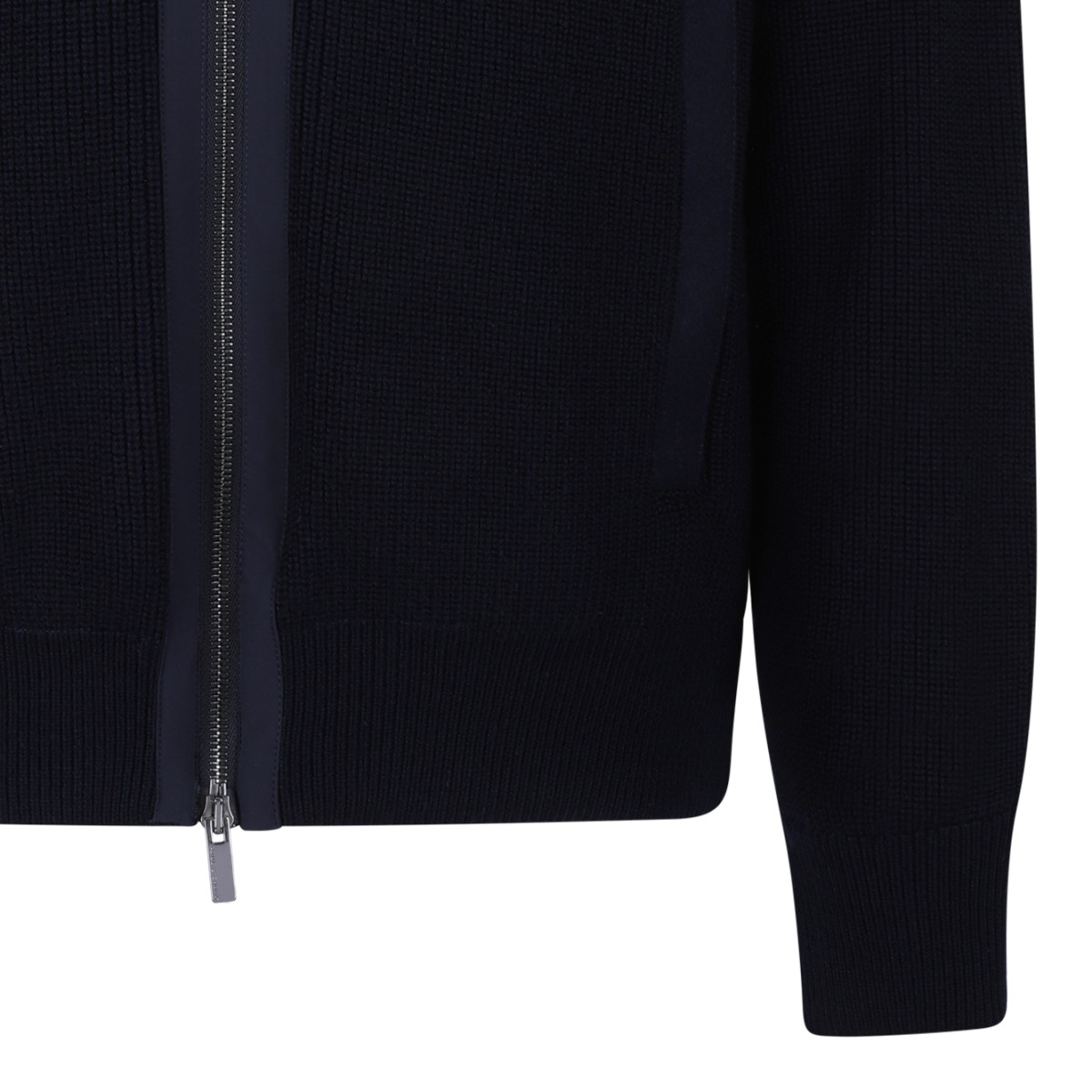 Paul & Shark Navy Zip-Up Wool Cardigan.