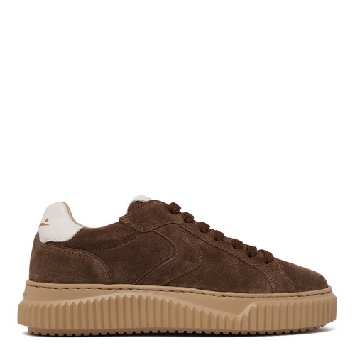 Voile Blanche Brown Suede Platform Sneakers.