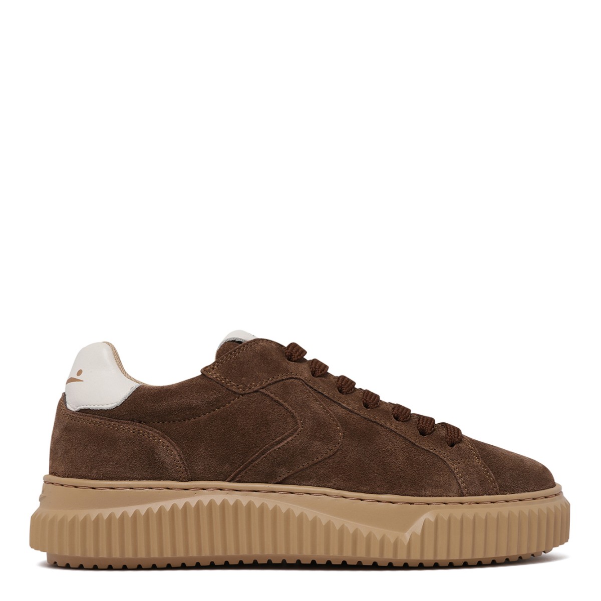 Voile Blanche Brown Suede Platform Sneakers.