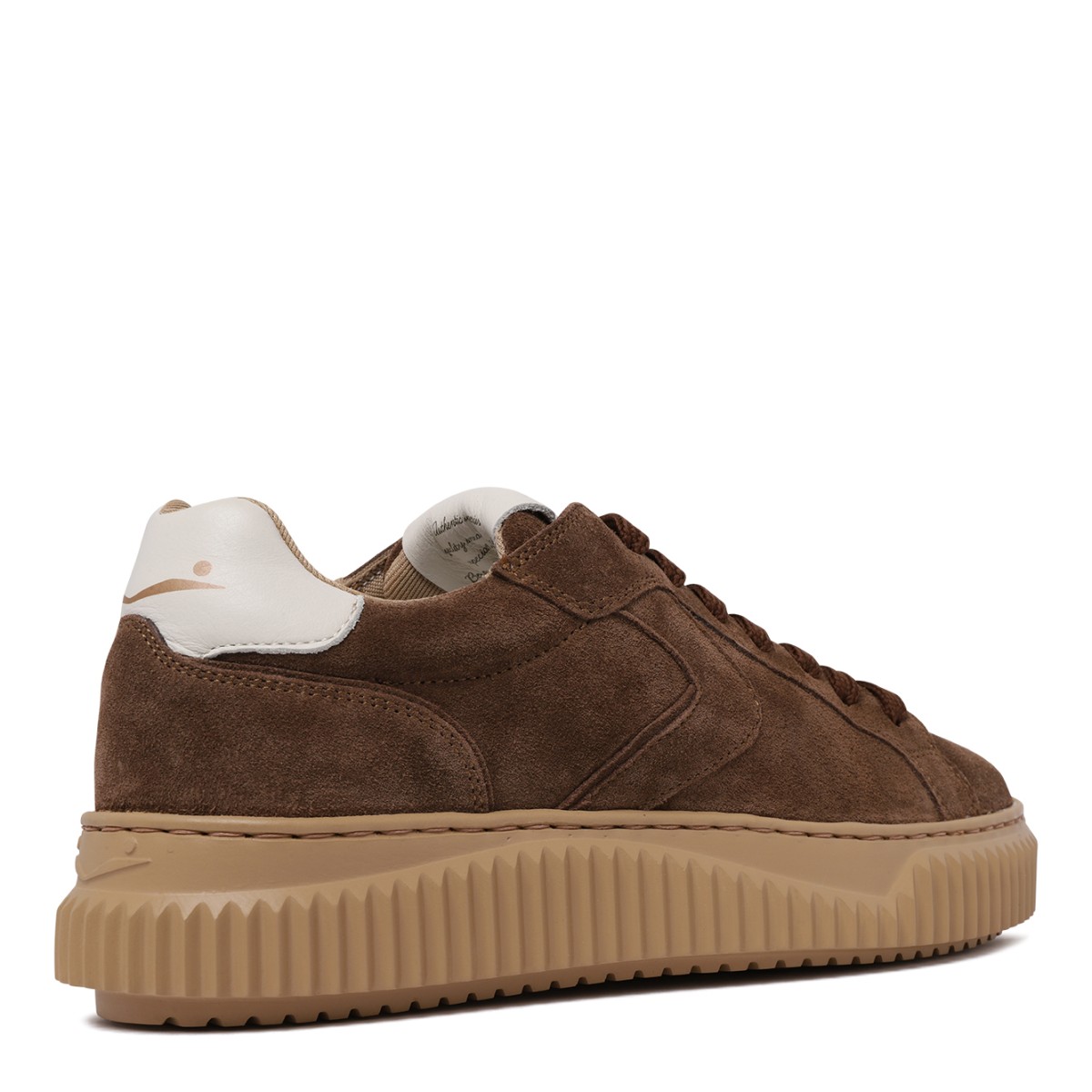Voile Blanche Brown Suede Platform Sneakers.