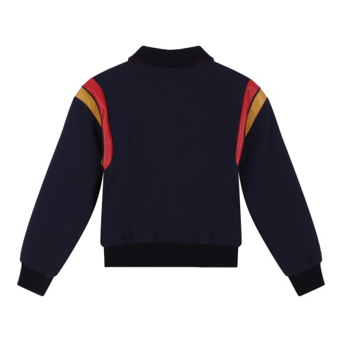Versace Navy Wool Bomber Jacket. 2