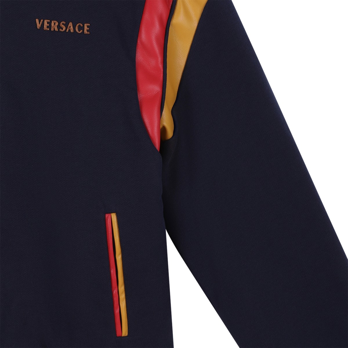 Versace Navy Wool Bomber Jacket.