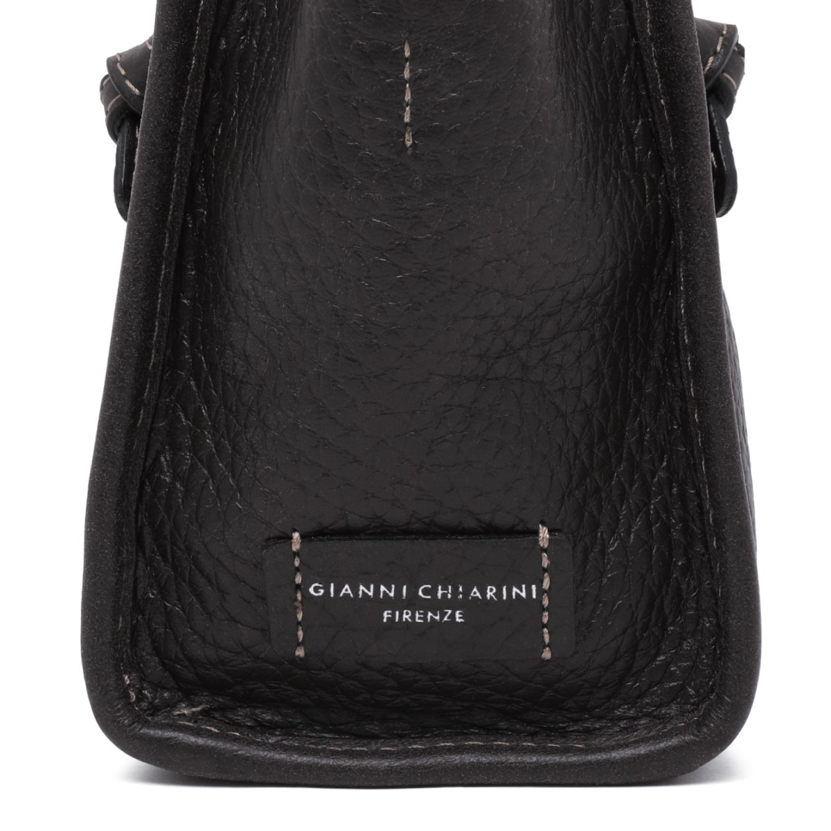 Marcella Black Textured Leather Tote Bag.