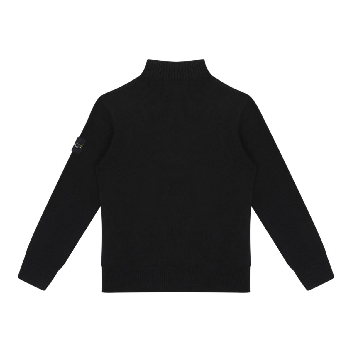 Stone Island Black Half-Zip Wool Sweater.