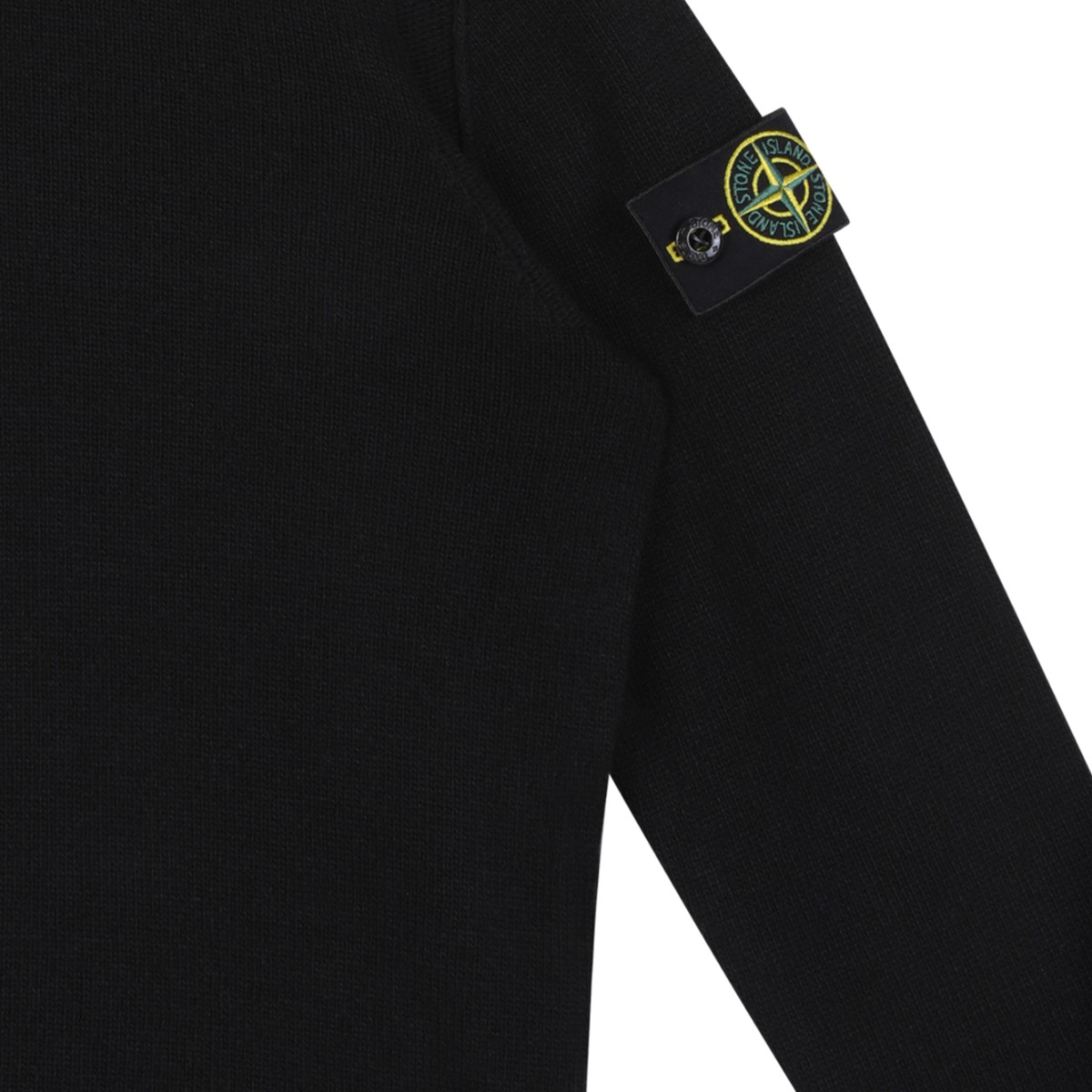 Stone Island Black Half-Zip Wool Sweater.