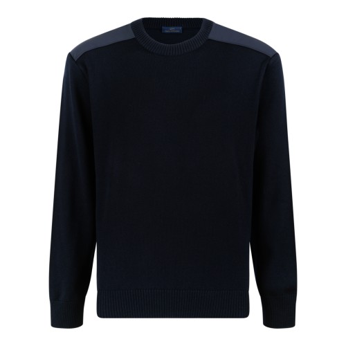 Paul & Shark Navy Crew Neck Wool Sweater.