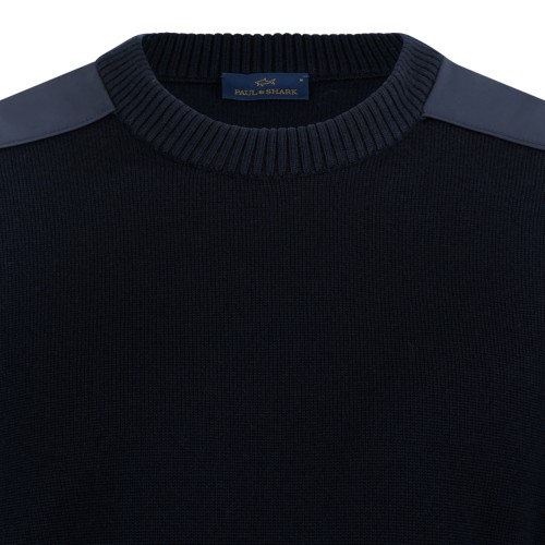 Paul & Shark Navy Crew Neck Wool Sweater.