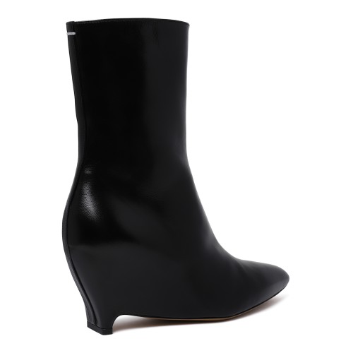 Maison Margiela Black Leather Ankle Boots.