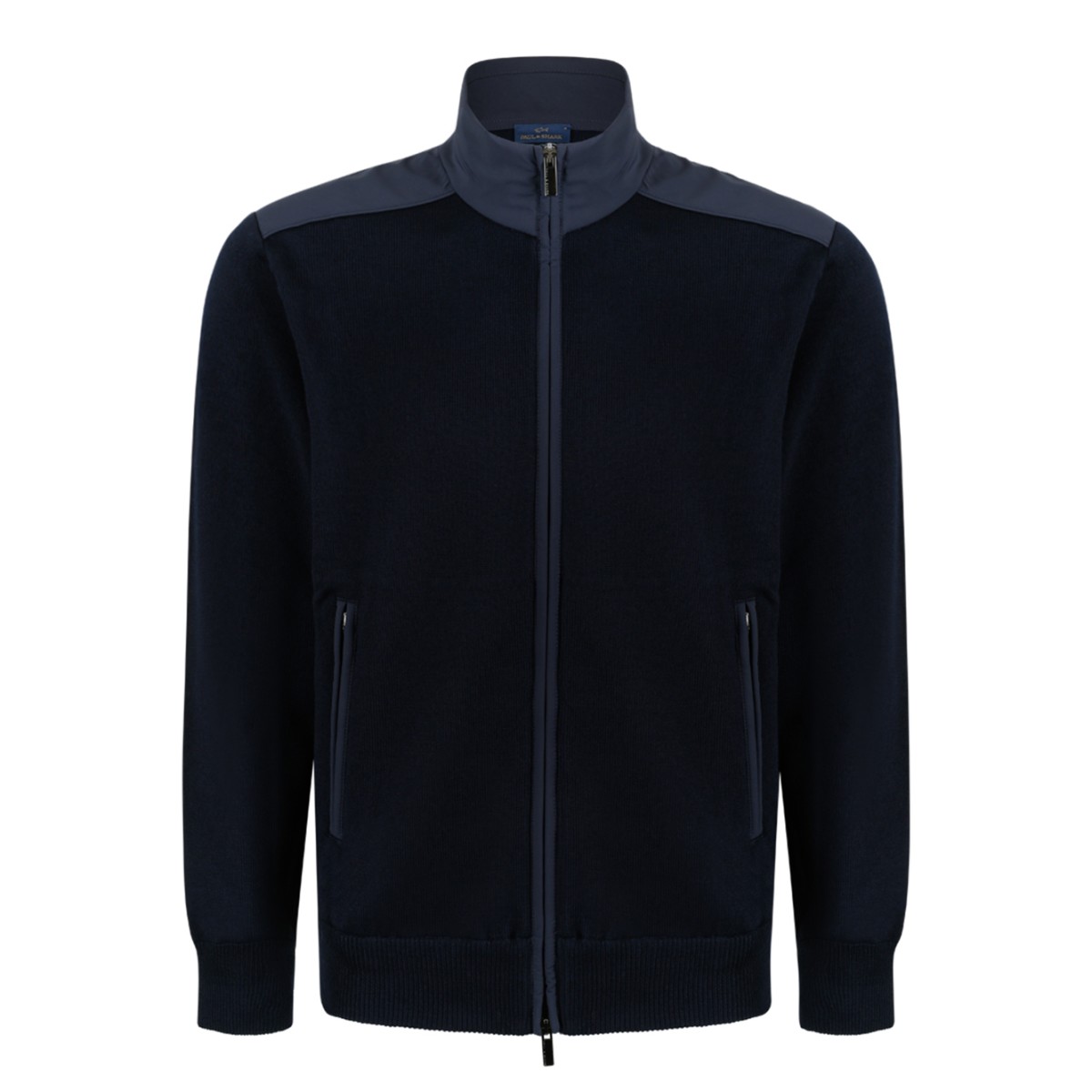 Paul & Shark Navy Zip-Up Wool Cardigan.
