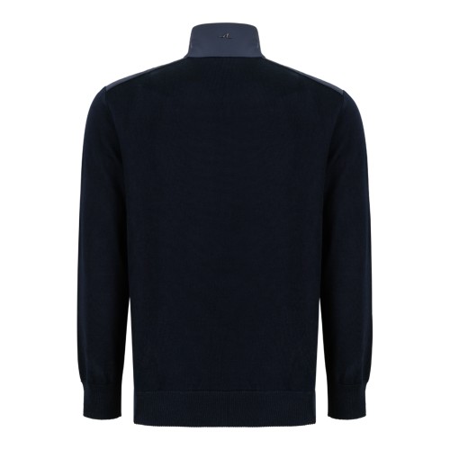 Paul & Shark Navy Zip-Up Wool Cardigan. 2