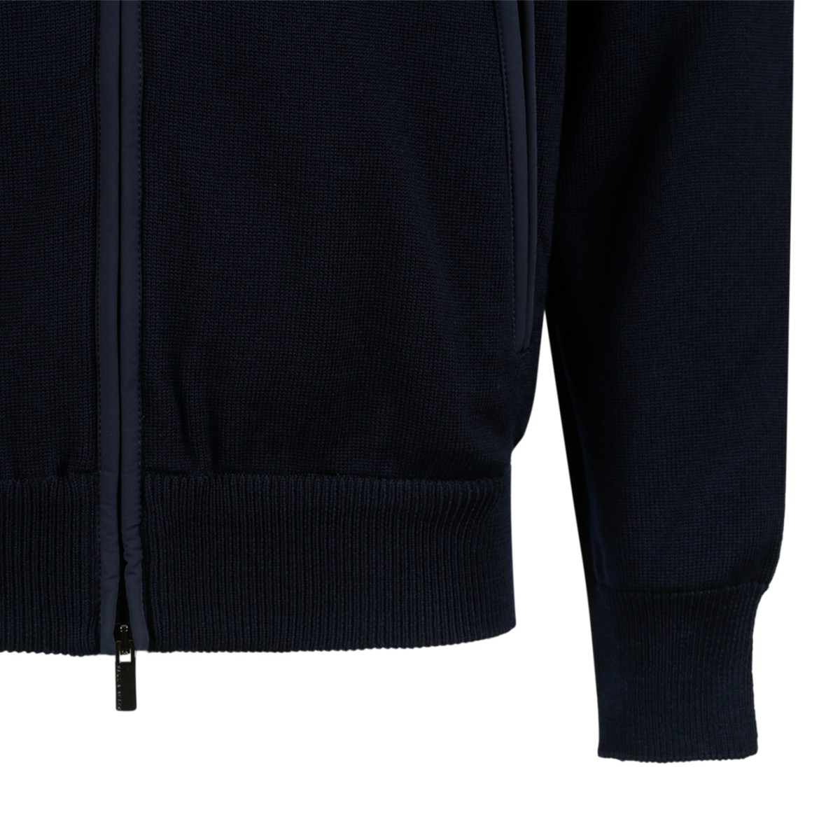 Paul & Shark Navy Zip-Up Wool Cardigan.