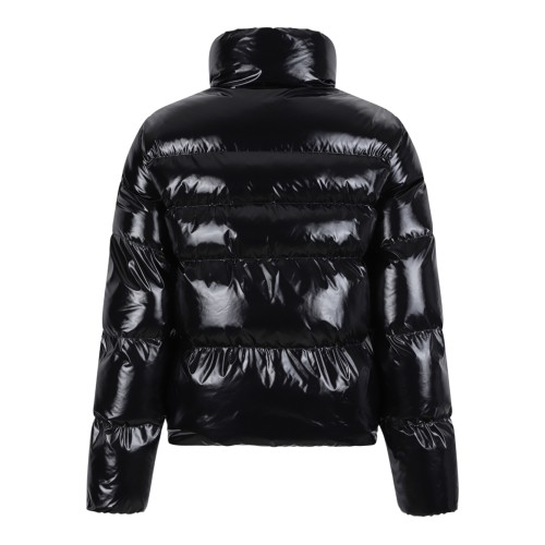 Pinko Black Glossy Puffer Jacket. 2