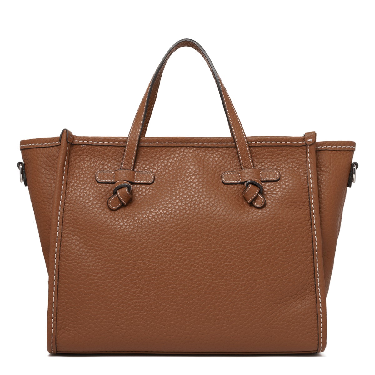 Marcella Cognac Textured Leather Tote Bag.