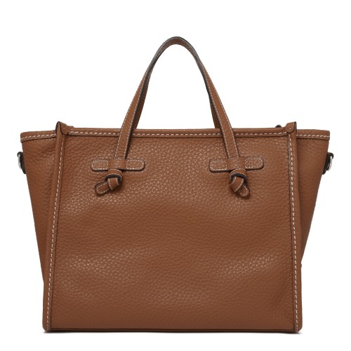 Marcella Cognac Textured Leather Tote Bag. 2
