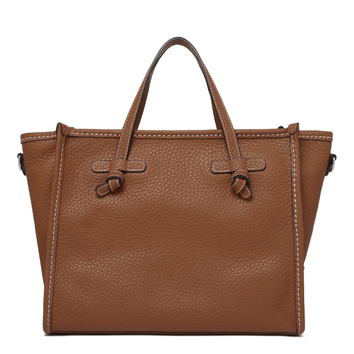 Marcella Cognac Textured Leather Tote Bag.