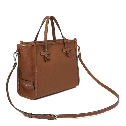 Marcella Cognac Textured Leather Tote Bag.
