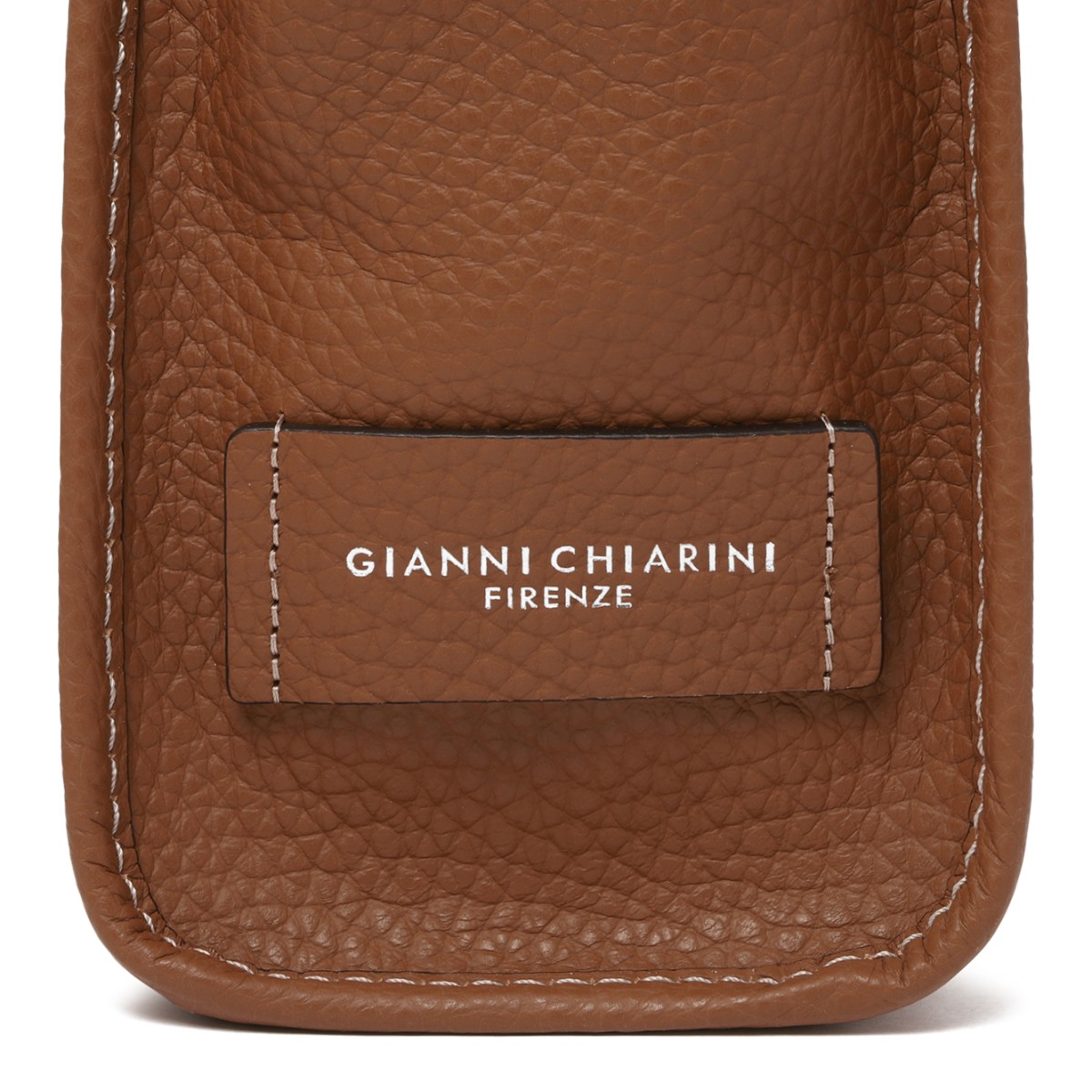 Marcella Cognac Textured Leather Tote Bag.