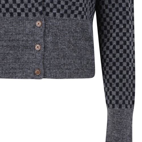 Vivienne Westwood Grey Jacquard Orb Cardigan.