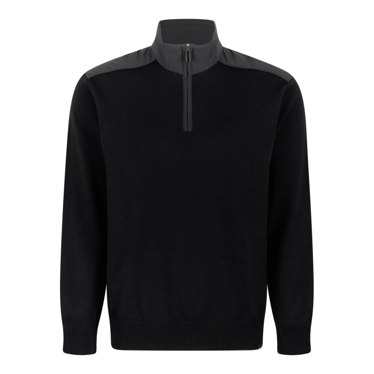 Paul & Shark Black Half-Zip Wool Sweater.