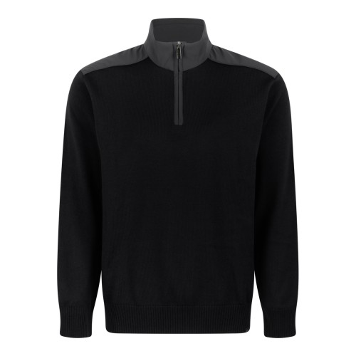 Paul & Shark Black Half-Zip Wool Sweater.